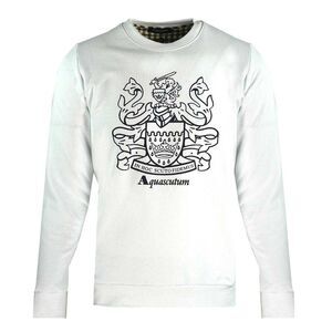 Aquascutum Mens Crest Crew Neck Sweatshirt / White